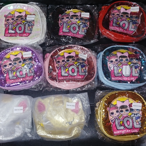 Girl Sequins (blue) Crossbody Purse - Picture 1 of 2